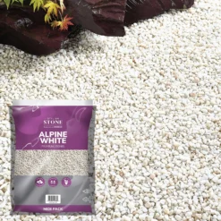 Gardening Series Store 10 Stylish Stone Premium Alpine White Chippings - Midi Pack - 9kg