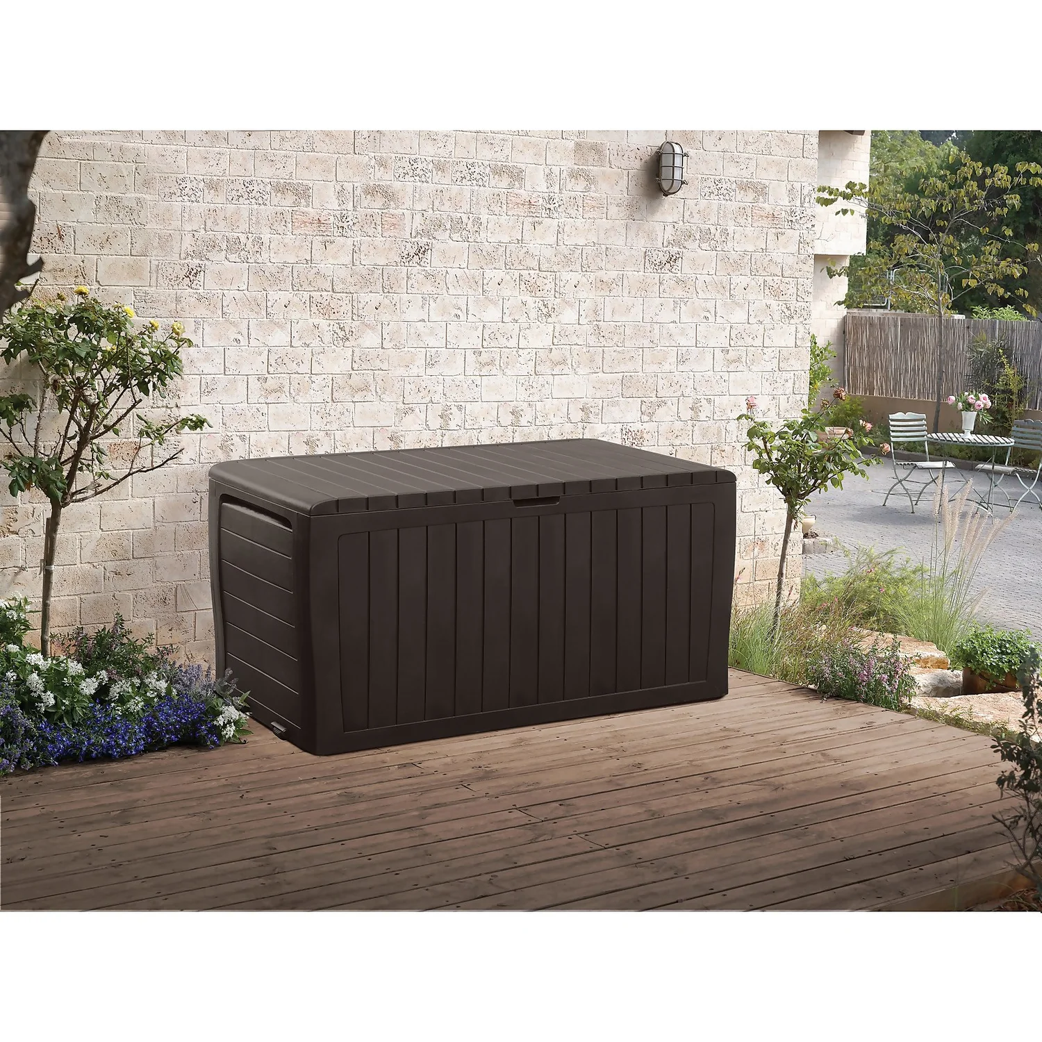 Keter Marvel Plus Outdoor Garden Storage Box 270L - Brown 5 Keter Marvel Plus Outdoor Garden Storage Box 270L - Brown - Image 3