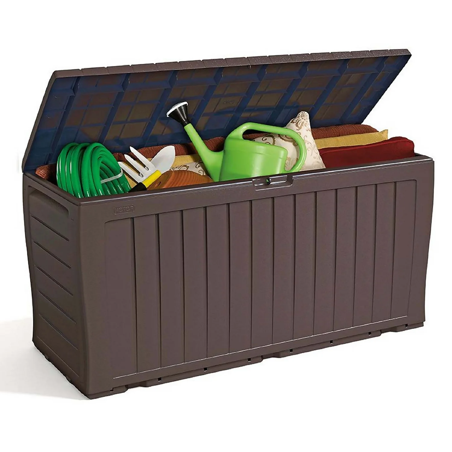 Keter Marvel Plus Outdoor Garden Storage Box 270L - Brown 4 Keter Marvel Plus Outdoor Garden Storage Box 270L - Brown - Image 2