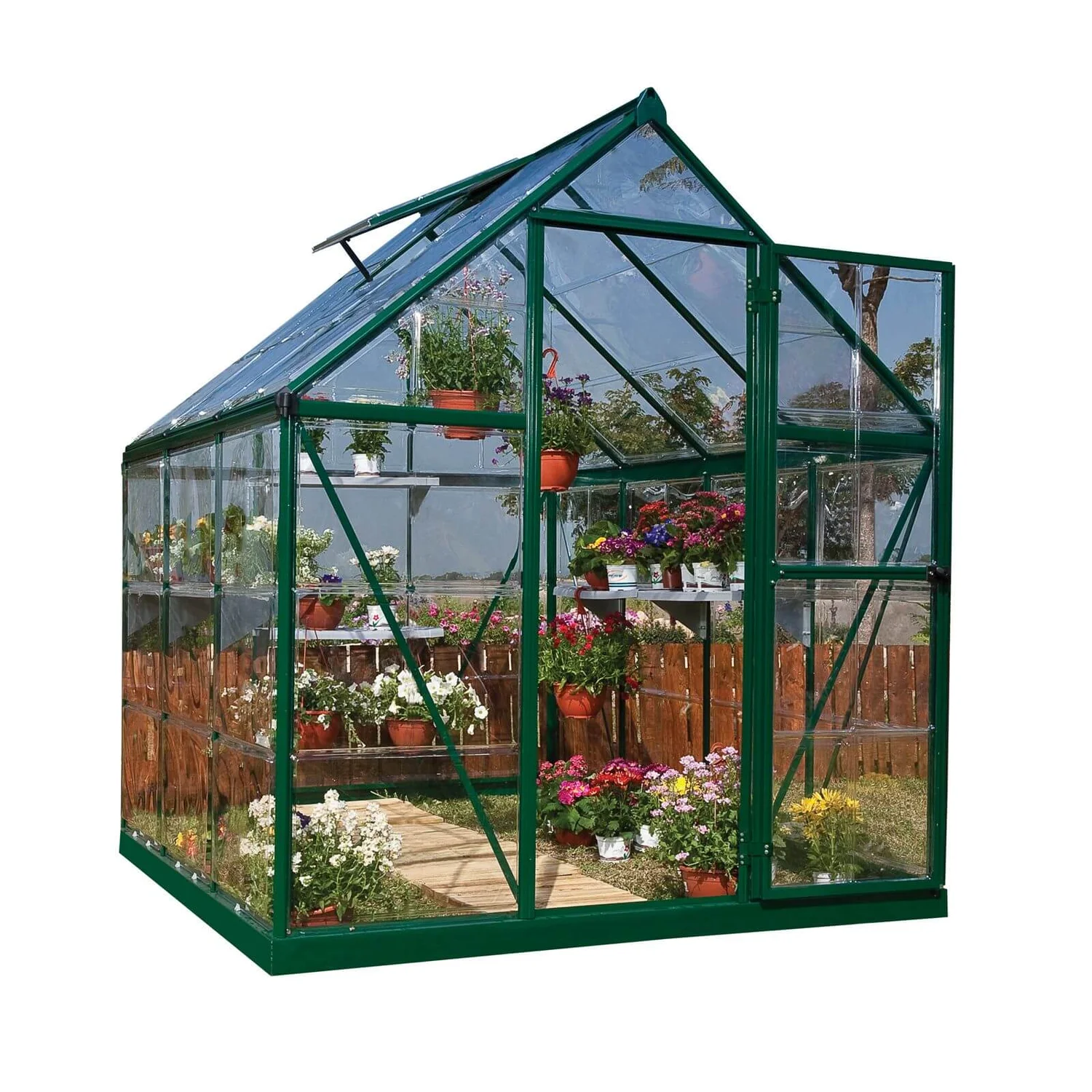 Palram 6 X 6ft Canopia Harmony Greenhouse - Green 3 Palram 6 X 6ft Canopia Harmony Greenhouse - Green