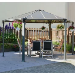 Palram - Canopia Monaco Hexagonal Garden Gazebo Grey -Gardening Series Store 12810973 1644924172856303