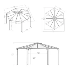 Palram - Canopia Monaco Hexagonal Garden Gazebo Grey -Gardening Series Store 12810973 2024924172811849