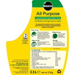Miracle-Gro All Purpose Concentrated Liquid Plant Food - 2.5L 10 Miracle-Gro All Purpose Concentrated Liquid Plant Food - 2.5L -Gardening Series Store 12815508 1954833196308444