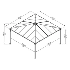 Palram - Canopia Palermo 4300 Garden Gazebo Grey -Gardening Series Store 12819403 1434893347503053