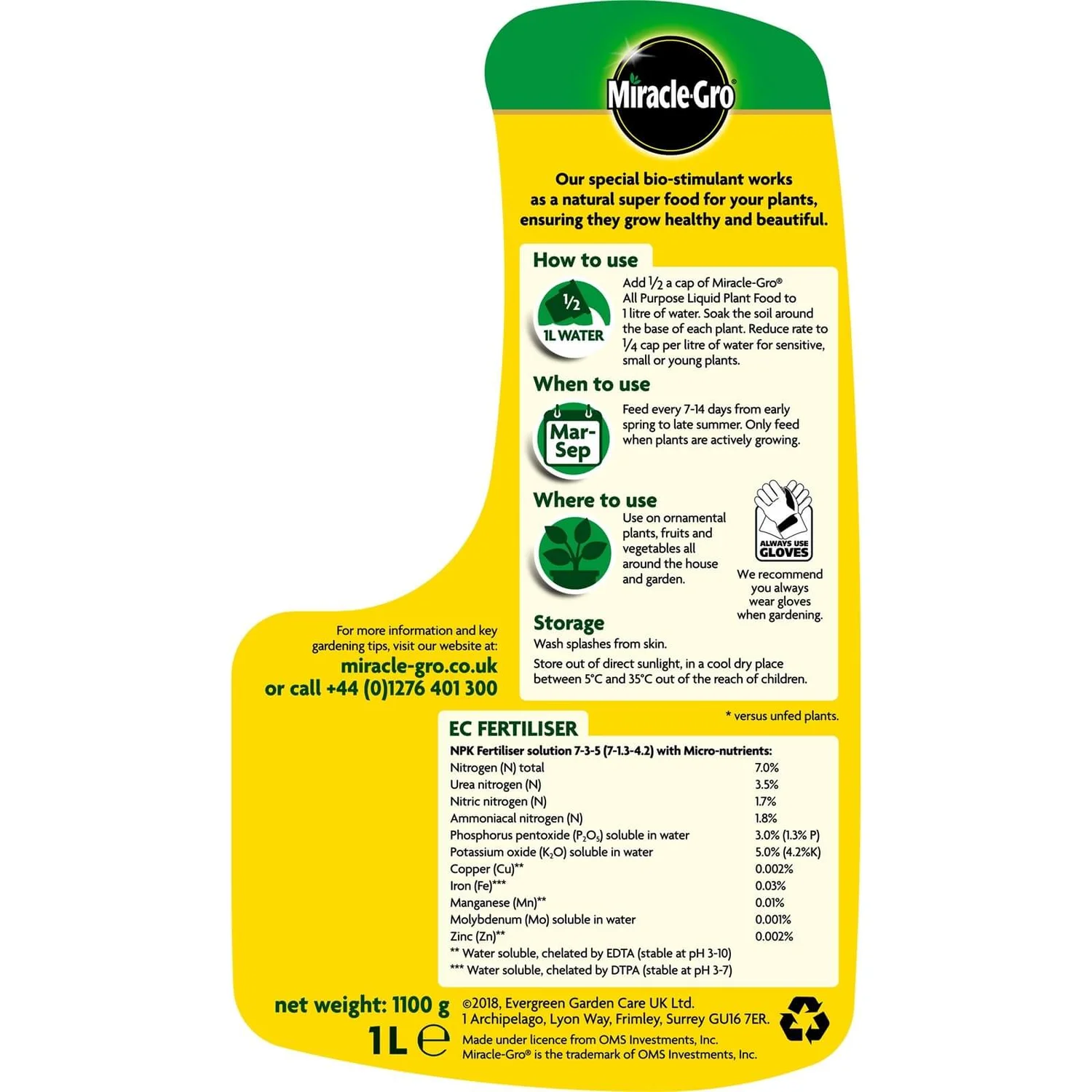 Miracle-Gro All Purpose Concentrated Liquid Plant Food - 1L 4 Miracle-Gro All Purpose Concentrated Liquid Plant Food - 1L - Image 2