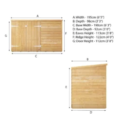 Mercia 6 X 3ft Overlap Pent Bike Shed -Gardening Series Store 12819936 2894989186509286