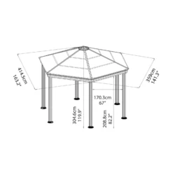 Palram - Canopia Roma Hexagonal Garden Gazebo Grey -Gardening Series Store 12821930 1644833174791166