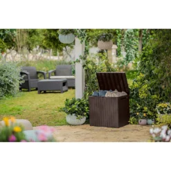 Keter City Outdoor Garden Storage Box 113L - Brown -Gardening Series Store 12822290 1104900073787729