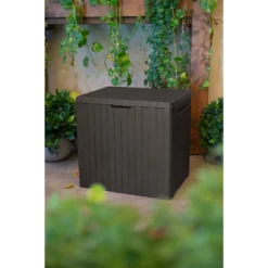 Keter City Outdoor Garden Storage Box 113L - Brown -Gardening Series Store 12822290 1124900073755494