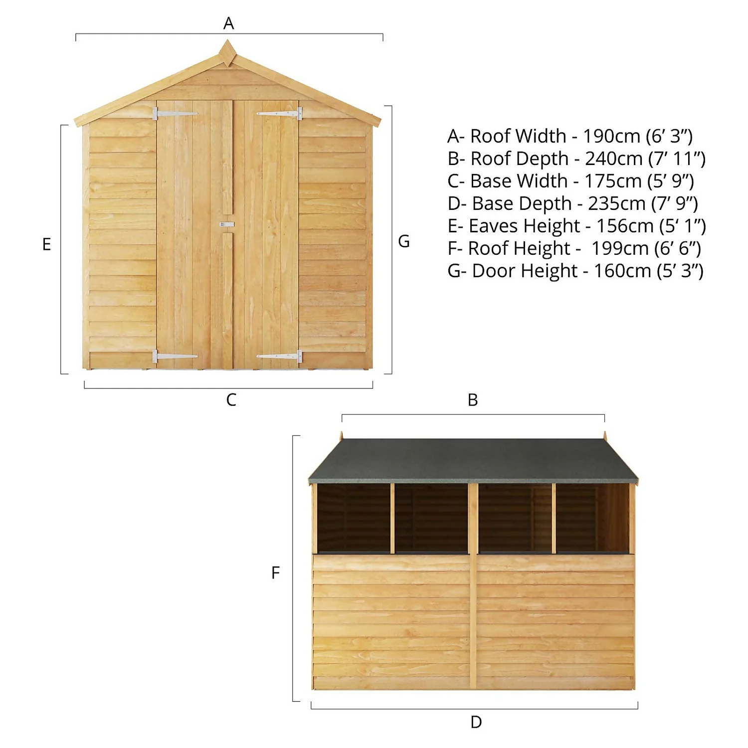 Mercia 8 X 6ft Overlap Apex Shed - Installation Included 11 Mercia 8 X 6ft Overlap Apex Shed - Installation Included - Image 9