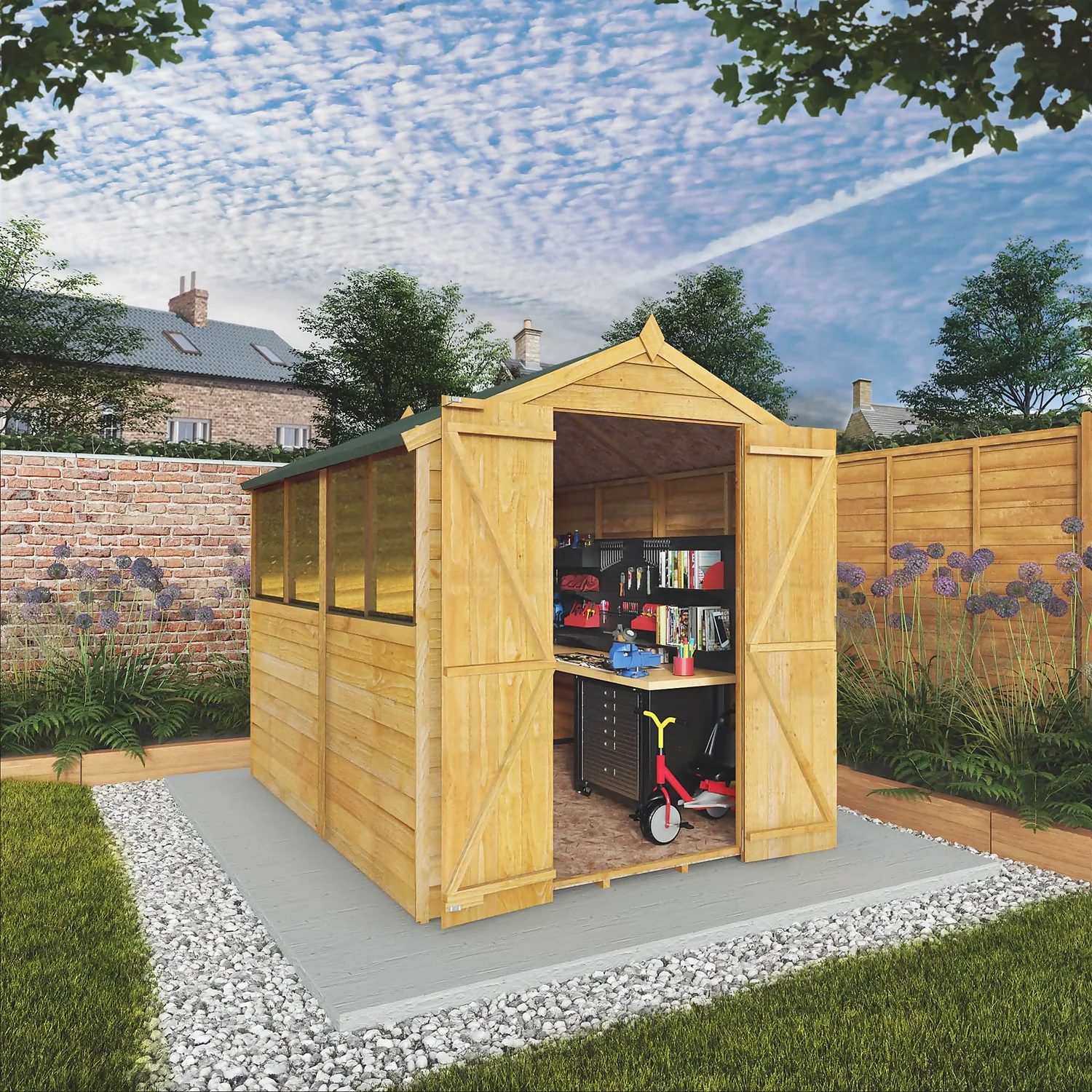 Mercia 8 X 6ft Overlap Apex Shed - Installation Included 4 Mercia 8 X 6ft Overlap Apex Shed - Installation Included - Image 2
