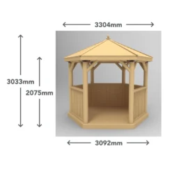 Forest (Installation Included) Thatch Roof Furnished Gazebo - 3m - Green -Gardening Series Store 12823705 4784833217642398