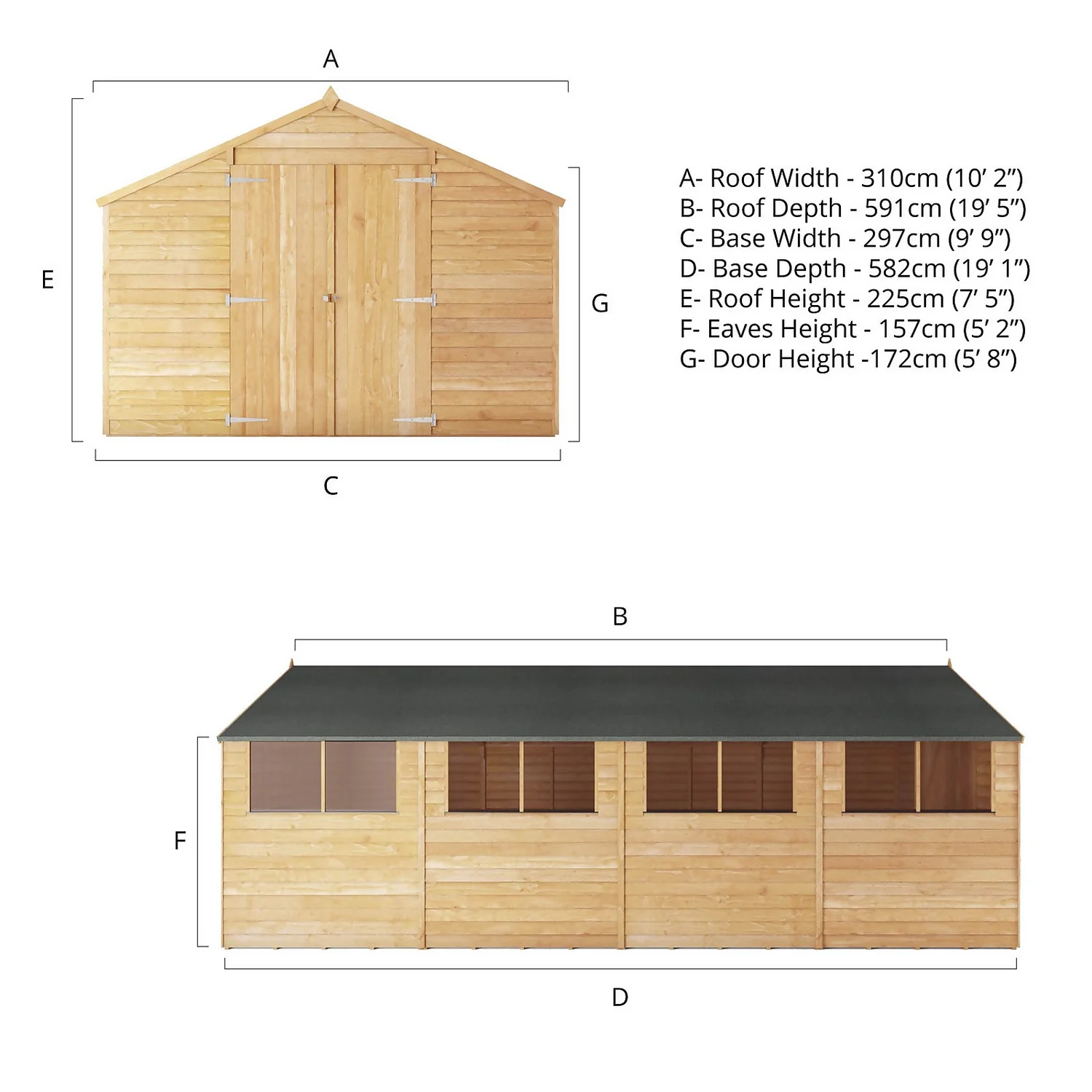 Mercia 20 X 10ft Overlap Apex Shed - Incl. Installation 11 Mercia 20 X 10ft Overlap Apex Shed - Incl. Installation - Image 9