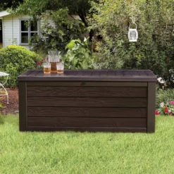 Keter Westwood Outdoor Garden Storage Box 570L - Brown -Gardening Series Store 12828828 1094858568487996