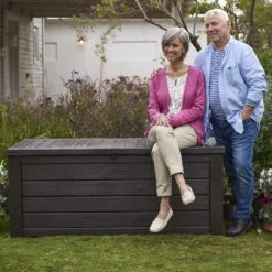 Keter Westwood Outdoor Garden Storage Box 570L - Brown -Gardening Series Store 12828828 1424858568511597