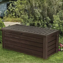 Keter Westwood Outdoor Garden Storage Box 570L - Brown -Gardening Series Store 12828828 6994858568444073