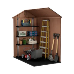 Keter Darwin 6 X 4ft Outdoor Garden Apex Storage Shed - Brown -Gardening Series Store 12833043 2135036178077022