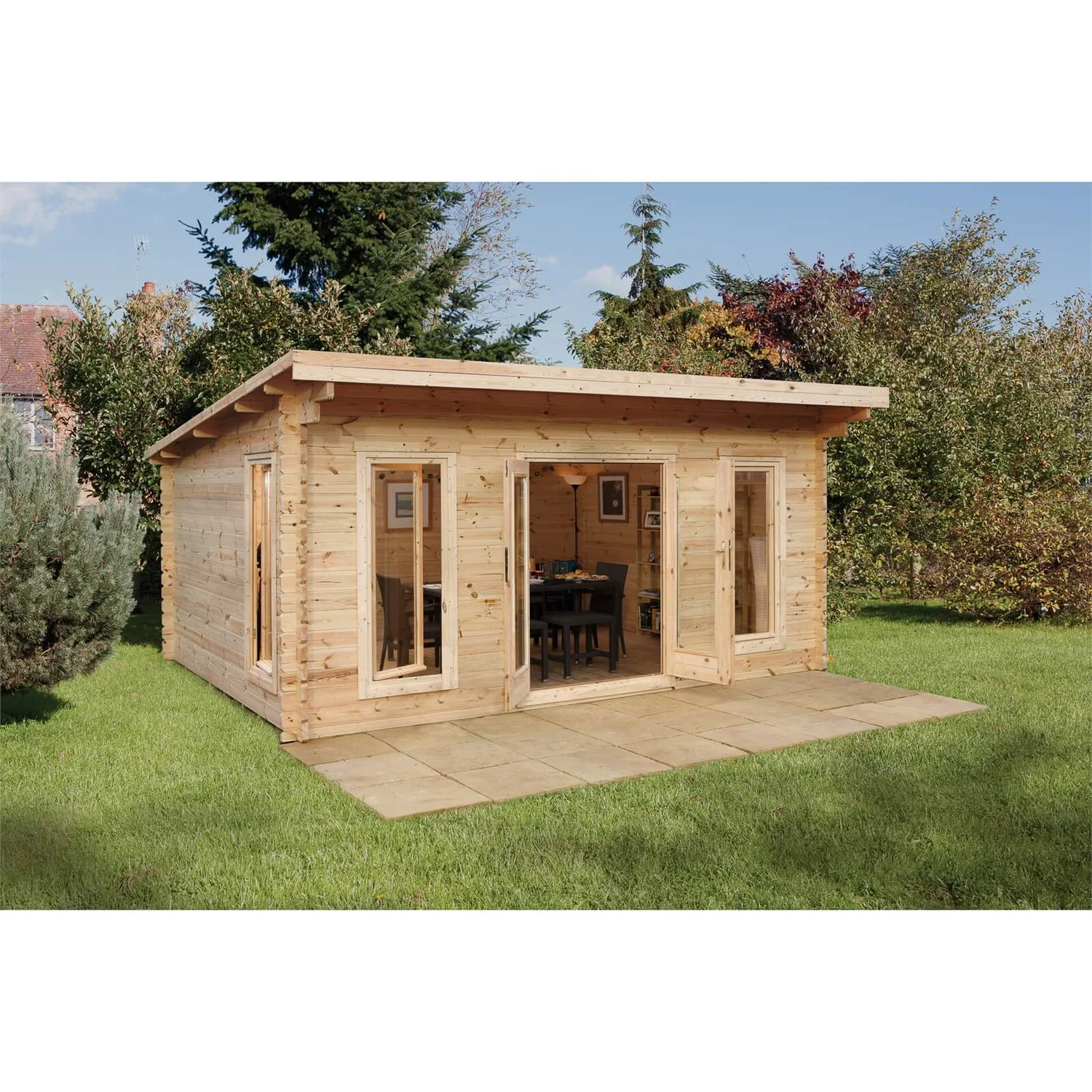 Forest Mendip 5.0m X 4.0m Log Cabin Double Glazed, 34kg Polyester Felt, Plus Underlay - Installation Included 4 Forest Mendip 5.0m X 4.0m Log Cabin Double Glazed, 34kg Polyester Felt, Plus Underlay - Installation Included - Image 2