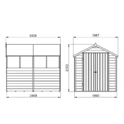 Forest 8 X 6ft Overlap Pressure Treated Apex Shed - Double Door 4 Windows -Gardening Series Store 12833293 4794833197767806