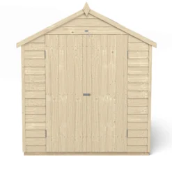 Forest 8 X 6ft Overlap Pressure Treated Apex Shed - Double Door 4 Windows -Gardening Series Store 12833293 5254833197690745