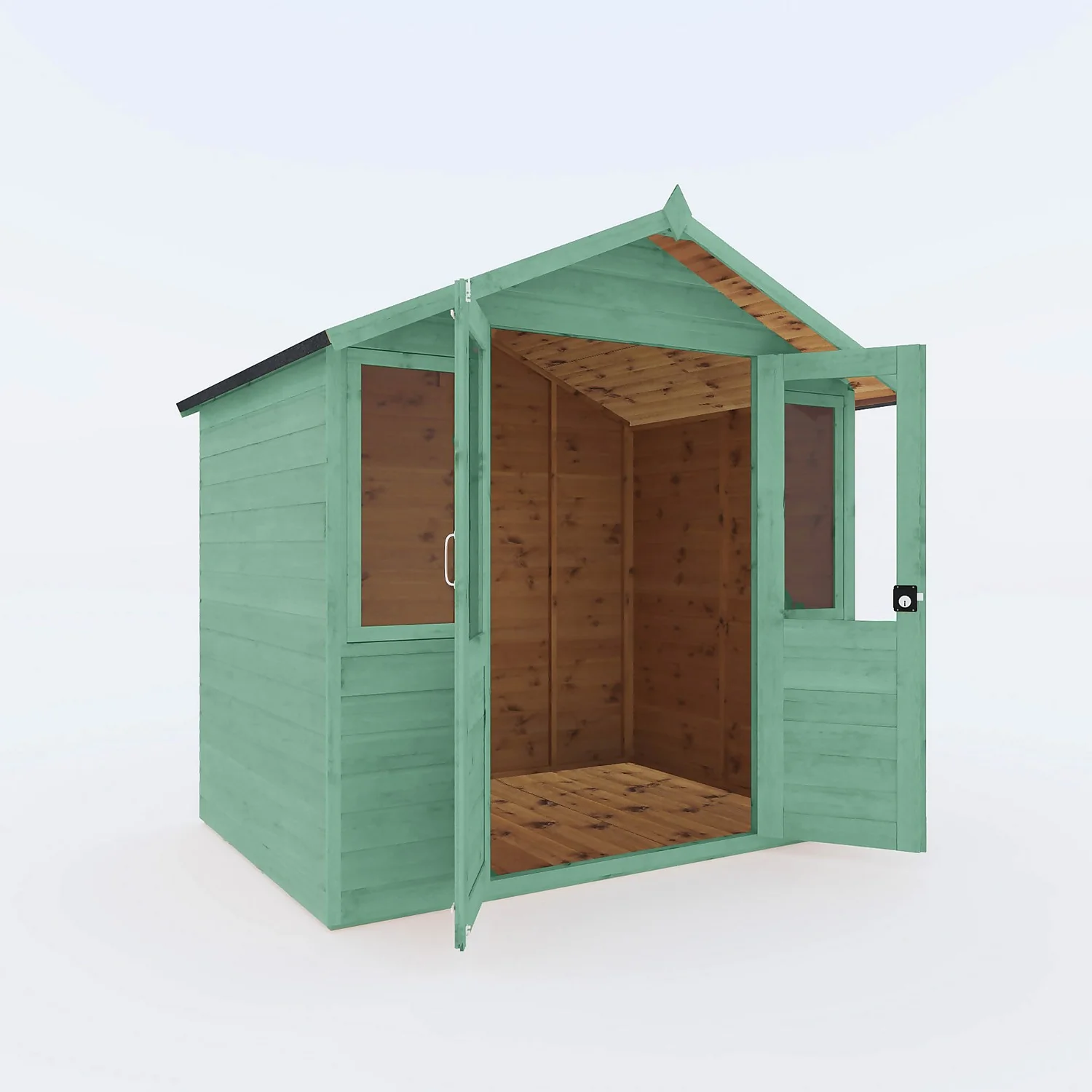 Country Living Flintham 7 X 5ft Traditional Summerhouse Painted + Installation - Aurora Green 3 Country Living Flintham 7 X 5ft Traditional Summerhouse Painted + Installation - Aurora Green