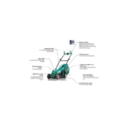 Bosch 1400W Rotak 37-14 Electric Lawn Mower - 37cm -Gardening Series Store 12883599 1924843325901372
