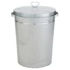 Homebase Galvanised Steel Outdoor Bin With Lid - 85L -Gardening Series Store 12884722 3954843941311658