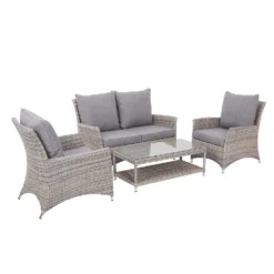 Florence 4 Seater Grey Rattan Garden Sofa Set 15 Florence 4 Seater Grey Rattan Garden Sofa Set -Gardening Series Store 12887803 1594843689581184