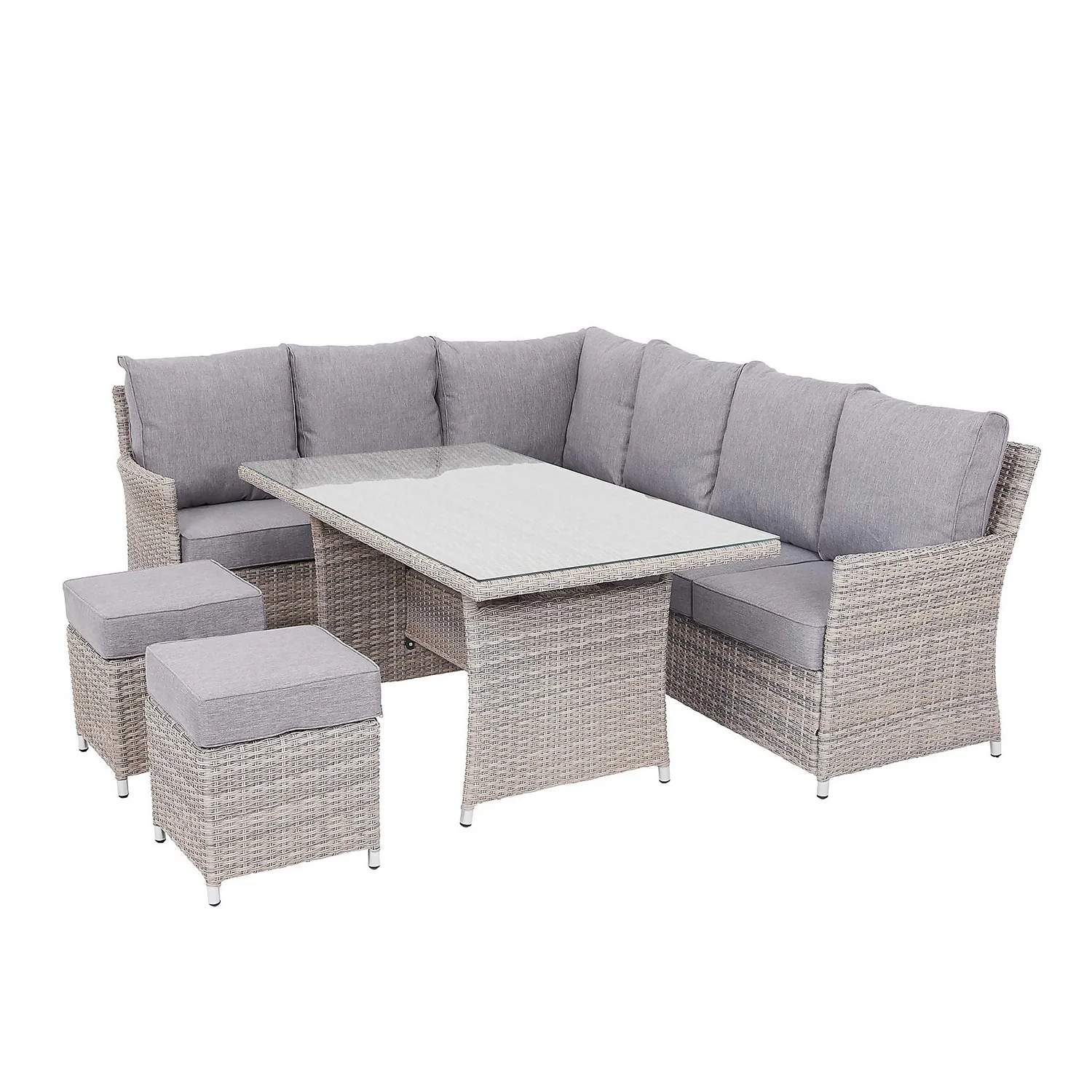 Florence Grey Rattan Effect Garden Corner Sofa Set 4 Florence Grey Rattan Effect Garden Corner Sofa Set - Image 2
