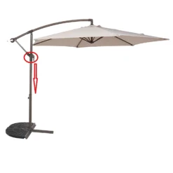 None 3m Overhanging Parasol - Light Grey 12 None 3m Overhanging Parasol - Light Grey -Gardening Series Store 12888566 1274966185559530