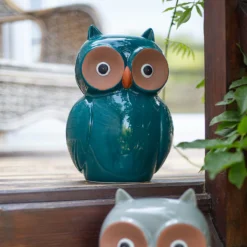 Ceramic Owl Garden Ornament - 25cm -Gardening Series Store 12890924 3344941774233010