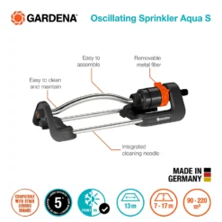 GARDENA Oscillating Sprinkler Aqua S 10 GARDENA Oscillating Sprinkler Aqua S -Gardening Series Store 13043399 1354907564242398