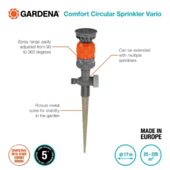 Gardena Comfort Circular Sprinkler Vario Spike -Gardening Series Store 13043404 1015060198431329