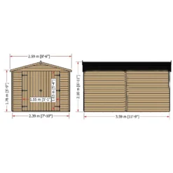 Shire 12 X 8ft Shed Overlap Double Door - No Windows -Gardening Series Store 13082813 6994862497981632