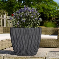 House Beautiful Roma Weave Charcoal Square Pot - 37cm 5 House Beautiful Roma Weave Charcoal Square Pot - 37cm -Gardening Series Store 13176831 2094933182708393