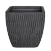 House Beautiful Roma Weave Charcoal Square Pot - 37cm -Gardening Series Store 13176831 2104933182664470