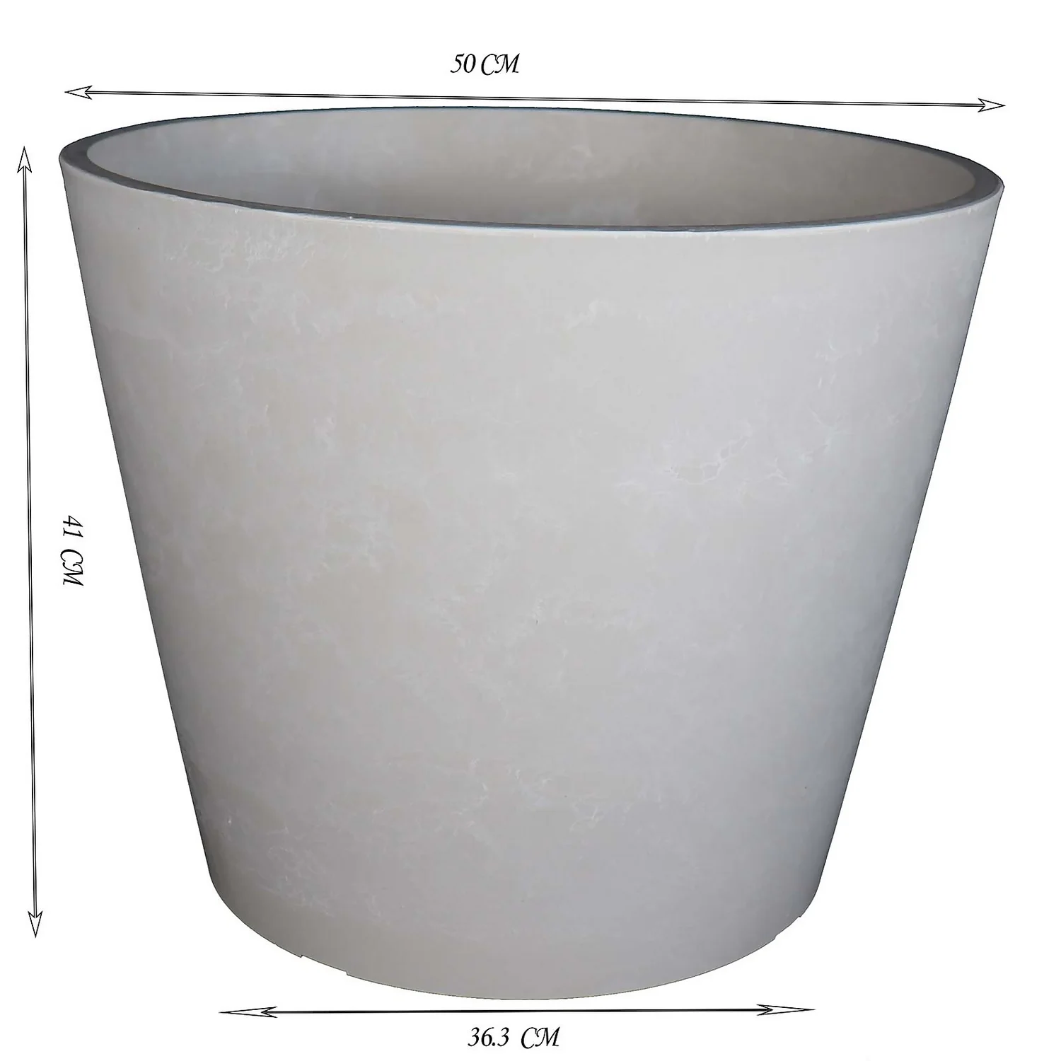 White Marble Pot - 50cm 4 White Marble Pot - 50cm - Image 2