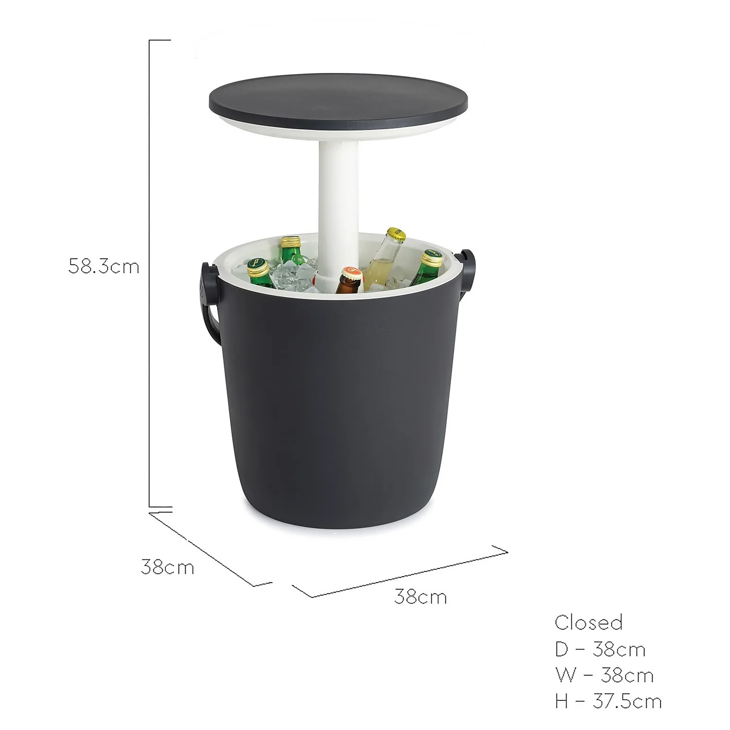 Keter GoBar Outdoor Ice Cooler Table Garden Furniture - Dark Grey / Cream 10 Keter GoBar Outdoor Ice Cooler Table Garden Furniture - Dark Grey / Cream - Image 8