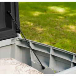 Keter Ace Outdoor Garden Storage Box 124 X 55 X 62.5 Cm - Grey And Black -Gardening Series Store 13432924 1234947994705587