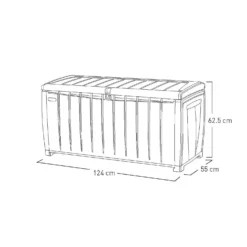 Keter Ace Outdoor Garden Storage Box 124 X 55 X 62.5 Cm - Grey And Black -Gardening Series Store 13432924 1804947994784994