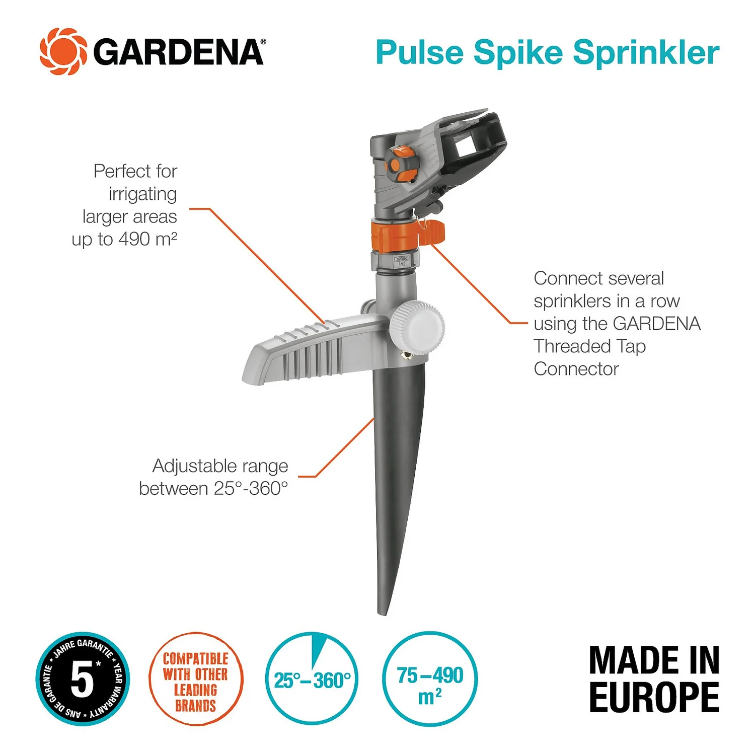 GARDENA Pulse Spike Water Sprinkler 7 GARDENA Pulse Spike Water Sprinkler - Image 5