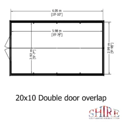 Shire 10 X 20ft Double Door Overlap Garden Shed -Gardening Series Store 13505236 7274926487834494