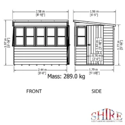 Shire 8 X 6ft Sun Pent Shed -Gardening Series Store 13505284 9694931993114652
