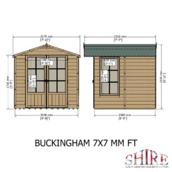 Shire 7 X 7ft Buckingham Double Door Summerhouse - Including Installation -Gardening Series Store 13505327 2034931991991833