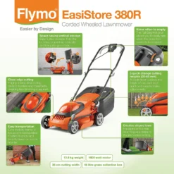 Flymo 1600W EasiStore 380R Electric Lawn Mower - 38cm -Gardening Series Store 13524797 7984936626546093
