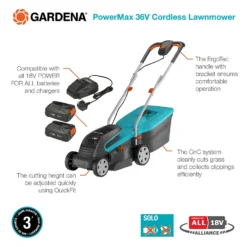 GARDENA 36V PowerMax Cordless Lawn Mower - 32cm 11 GARDENA 36V PowerMax Cordless Lawn Mower - 32cm -Gardening Series Store 13524825 7474936345068522
