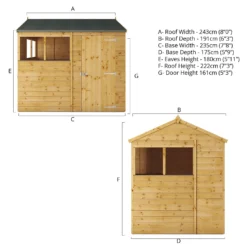 Mercia 8ft X 6ft Premium Shiplap Reverse Apex Shed -Gardening Series Store 13555780 1314949332907718