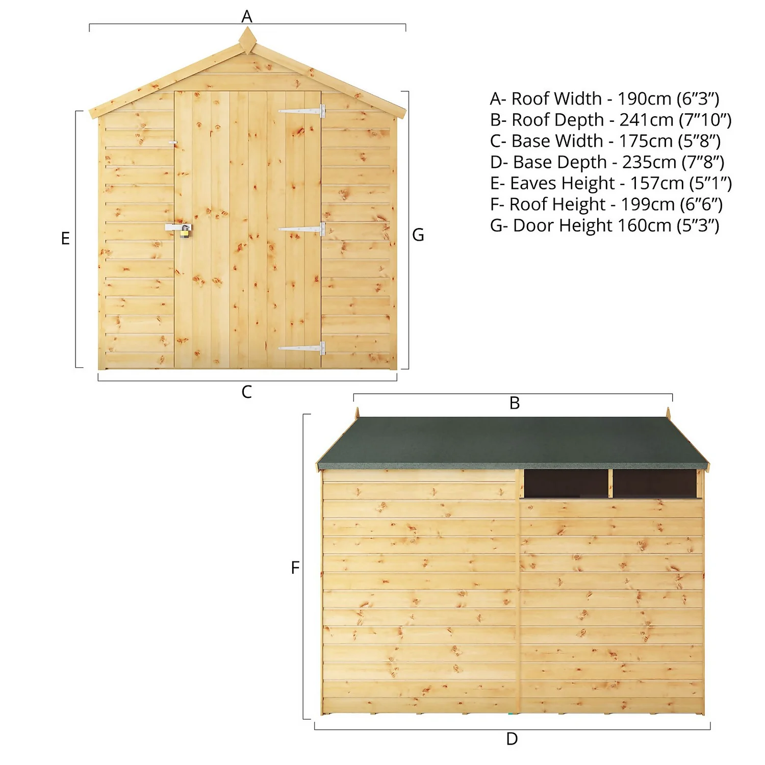 Mercia 8ft X 6ft Premium Shiplap Security Apex Shed 11 Mercia 8ft X 6ft Premium Shiplap Security Apex Shed - Image 9