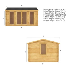 Mercia 4.5m X 3.5m Home Office Log Cabin 34mm -Gardening Series Store 13555844 1775025545333532