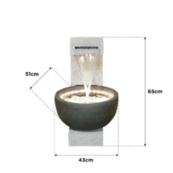 Stylish Fountain Solitary Pour Water Feature With LEDs -Gardening Series Store 13846046 1294978880968719